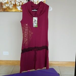 NWT rasberry cowl neck dress Small
